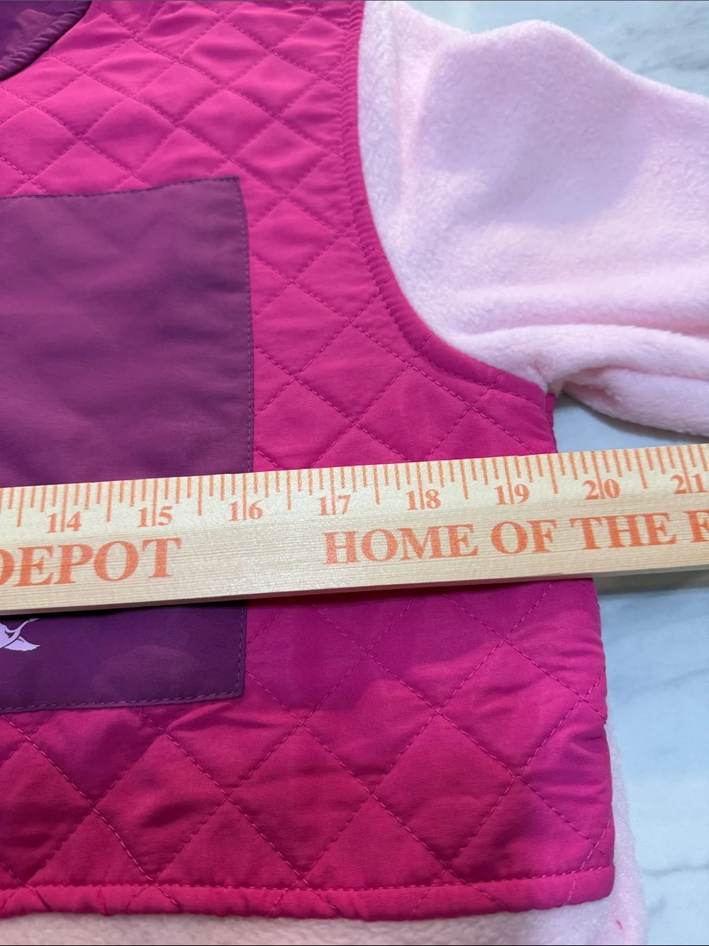 Eddie Bauer Girls Pink Fleece Quilted Jacket XL 14 16 Full Zip Outdoor